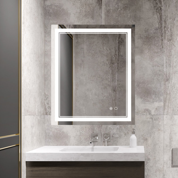 Orren Ellis Adorna Frameless LED Lighted Bathroom / Vanity Mirror with